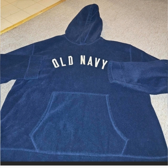 Old Navy Men's Dark Blue Hoodie - Picture 3 of 3
